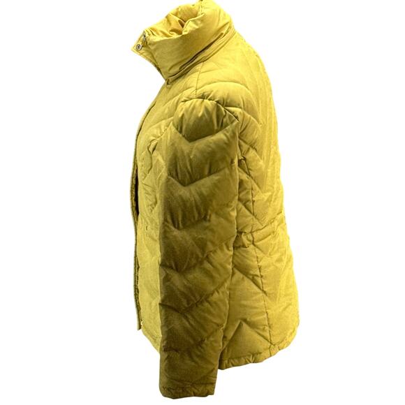 Kenneth Cole Reaction Bright Yellow Down Quilted Puffer Jacket Coat Women Large - Picture 3 of 9